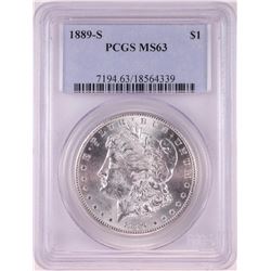1889-S $1 Morgan Silver Dollar Coin PCGS MS63