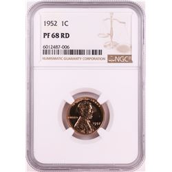 1952 Proof Lincoln Wheat Cent Coin NGC PF68RD