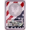 Image 2 : 2018-W $1 Proof American Silver Eagle Coin NGC PF70 Ultra Cameo Congratulations Flag