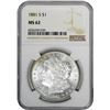 Image 2 : 1881-S $1 Morgan Silver Dollar Coin NGC MS62 Amazing Toning