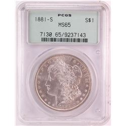 1881-S $1 Morgan Silver Dollar Coin PCGS MS65 Old Green Holder
