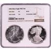 Image 1 : 1992 $1 American Silver Eagle Coin Set NGC MS69/PF69 Ultra Cameo