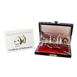 1987-Y Peoples Republic of China (3) Coin Panda Gold Coin Set with Box & COA