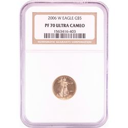 2006-W $5 Proof American Gold Eagle Coin NGC PF70 Ultra Cameo