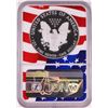 Image 2 : 2019-W $1 Proof American Silver Eagle Coin NGC PF70 Ultra Cameo Independence Day Flag