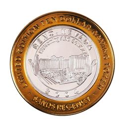 .999 Silver Sands Regency Reno, Nevada $10 Casino Limited Edition Gaming Token
