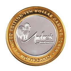.999 Silver Monte Carlo Las Vegas, Nevada $10 Casino Limited Edition Gaming Token