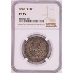 1840-O Seated Liberty Half Dollar Coin NGC VF25