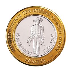 .999 Silver Pioneer Hotel & Gambling Hall $10 Casino Limited Edition Gaming Token