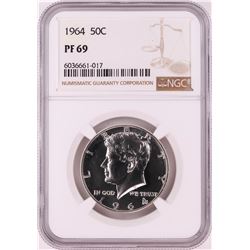 1964 Proof Kennedy Half Dollar Coin NGC PF69