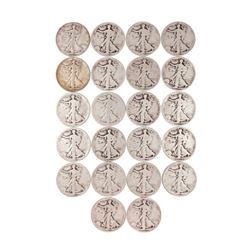 Lot of (22) 1920-P/D/S Walking Liberty Half Dollar Coins