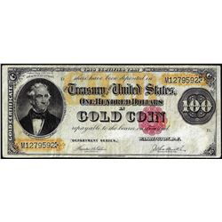1922 $100 Gold Certificate Note