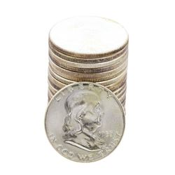 Roll of (20) Brilliant Uncirculated 1955 Franklin Half Dollar Coins