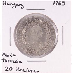 1765 Hungary 20 Krajczar Maria Theresia Silver Coin