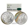 Image 1 : 1881-S $1 Morgan Silver Dollar Coin NGC MS62 CAC Amazing Toning
