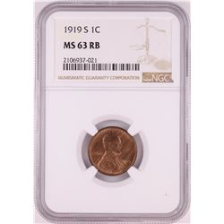 1919-S Lincoln Wheat Cent Coin NGC MS63RB