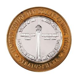 .999 Silver Stratosphere Las Vegas, Nevada $10 Casino Limited Edition Gaming Token