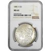 Image 1 : 1881-S $1 Morgan Silver Dollar Coin NGC MS62 Amazing Toning