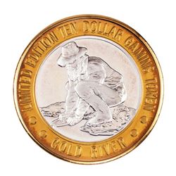 .999 Silver Gold River Laughlin, Nevada $10 Casino Limited Edition Gaming Token