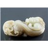 Image 1 : 19th C. Chinese Hetian White Jade Dragon Toggle
