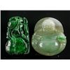 Image 1 : Two Assorted Burma Green Jadeite Carved Pendants