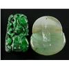 Image 2 : Two Assorted Burma Green Jadeite Carved Pendants