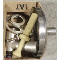 HOBART GRINDER ATTACHMENT W/ TRAY & FEED STOPPER