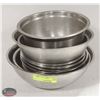 Image 1 : STACK OF 12 ASSORTED S/S MIXING BOWLS