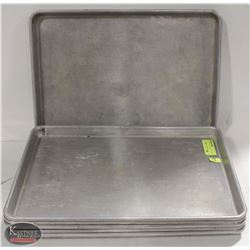 STACK OF SIX HALF SIZE ALUMINUM BUN PANS