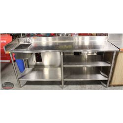 BAILIFF SEIZURE 81" S/S PREP TABLE W/ EMBEDDED