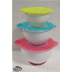 NEW 6 PIECE COVERED MIXING BOWL SET W/ LIDS BY RO