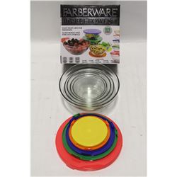 NEW 10 PIECE GLASS BOWL SET W/ BPA FREE LIDS