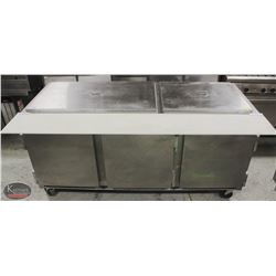 6' BEVERAGE AIR LIFT-TOP 3 DOOR PREP STATION W/