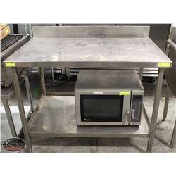 STAINLESS STEEL WORKTABLE W/ BACKSPLASH &