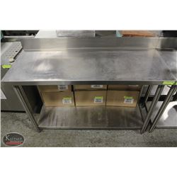 STAINLESS STEEL WORKTABLE W/ BACKSPLASH