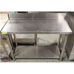 STAINLESS STEEL WORKTABLE W/ BACKSPLASH