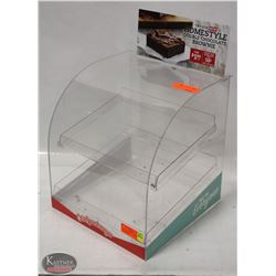 BAILIFF SEIZURE 12" ACRYLIC 2-TIER BAKED GOODS