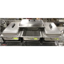 LOT OF 3 COMMERCIAL CHAFING DISHES W/ NO INSERTS