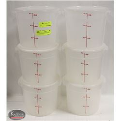 6 CAMBRO INGREDIENT BINS W/ SNAP LIDS. 6L