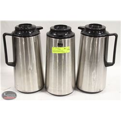 LOT OF 3 STAINLESS STEEL ZOJIRUSHI THERMOS SERVERS