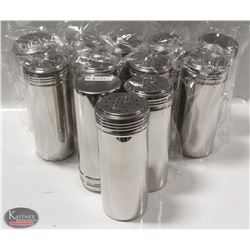 LOT OF 12 JOHNSON ROSE STAINLESS STEEL DREDGERS W/