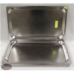 STACK OF 10 FULL SIZE 3/4" DEEP STAINLESS STEEL