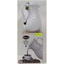 NEW WINCO 64 OZ WHITE SWIRL THERMAL BEVERAGE