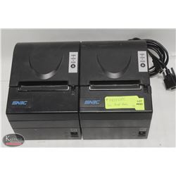 TWO SNBC RECEIPT PRINTERS, W/ ONE CABLE