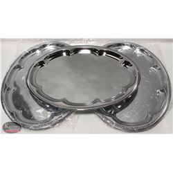 3 NEW JOHNSON ROSE 18" OVAL SERVING TRAYS