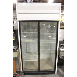 HABCO UPRIGHT DUAL GLASS DOOR DISPLAY COOLER
