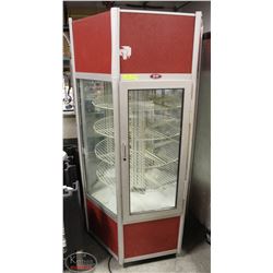QBD HEXAGONAL GLASS DISPLAY COOLER W/ ROTATING