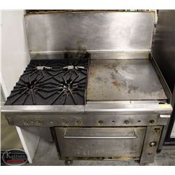 4' QUEST COMBINATION 4 BURNER / GRIDDLE RANGE