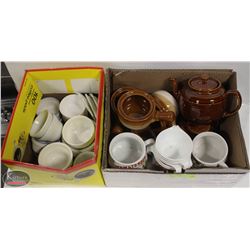 2 BOXES OF VARIOUS BOWLS & DISHWARE INCLUDING: