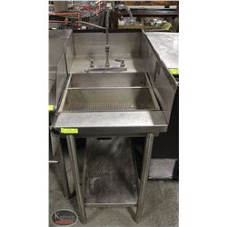 CUSTOM STAINLESS STEEL SINGLE WELL SINK W/ FAUCET